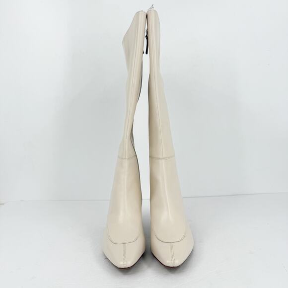 Linea Paolo Womens Jaime Boots Size 8.5M Cream Knee High Heels Leather NWOB - Picture 8 of 11